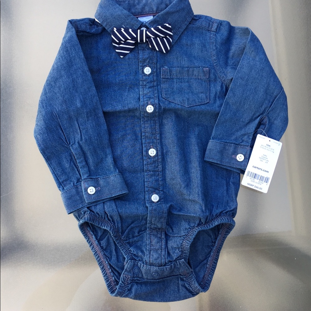 3-PC bodysuit, Pants & bowtie Set 👶 - Picture 2 of 8